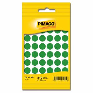 Etiqueta TP12 Verde Com 210un P 6600 Pimaco - 5FL