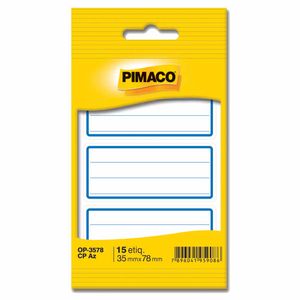 Etiqueta Adesivo Para Caderno 35x78mm Pauta Tarja Azul 6623 Pimaco - 5FL