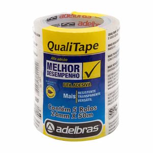 Fita Adesiva 24mm x50m Transparente Qualitap 0017 Adelbras - 5RL