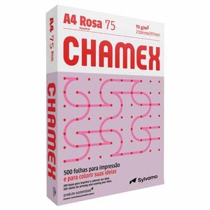 Papel A4 210x297 75g/m² Rosa ROS075CA4 Chamex - 500FL