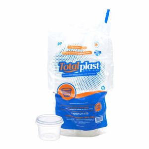 Pote descartavel redondo 140ml com tampa 71548 Totalplast - 24 Unidades Totalplast - 24UN