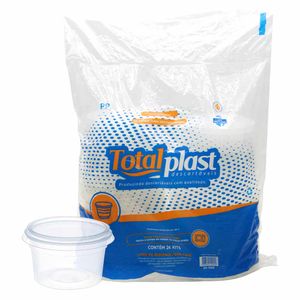 Pote descartavel redondo 1 Litro com Tampa Totalplast - 24 Unidades Totalplast - 24UN
