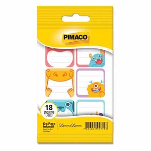 Etiqueta Adesiva Presente 3,5cm DE/PARA Infantil Pimaco - 18 Etiquetas Colacril - UN