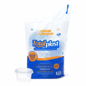 Pote Descartável Redondo 200ml com Tampa 71549 Totalplast - 24UN