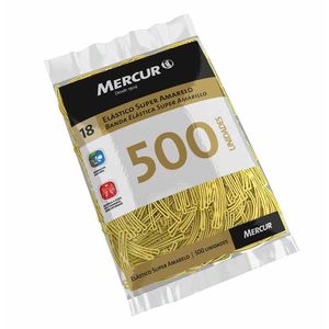 Elástico de Dinheiro Amarelo Puro Mercur - 500 Unidades