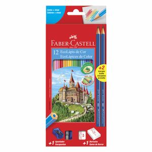 Lápis de Cor 12 Cores + Kit Escolar 01122N Faber Castell Faber-castell - EST