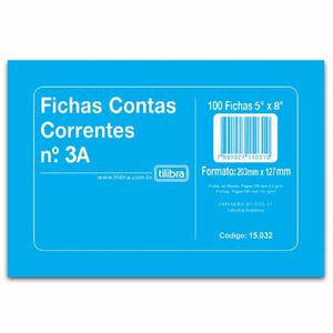 Ficha de Conta Corrente Número 3A 5x8 100 Folhas 150321 Tilibra - 100UN