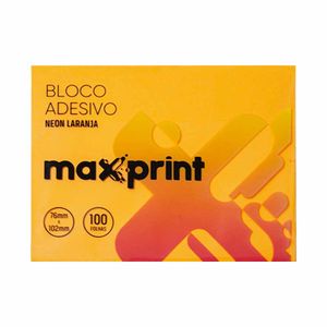 Bloco Adesivo 76x102 Laranja Neon 100 folhas 3401 Maxprint - UN
