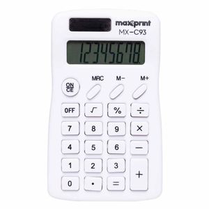 Calculadora de Bolso 8 Dígitos Branco MX-C93 Maxprint Maxprint - UN