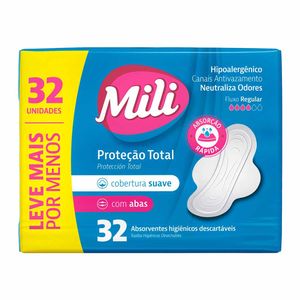 Absorvente com Aba Proteção Total Suave 1299 Mili - 32UN