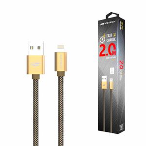 Cabo USB X Iphone 2,0A 2M Dourado C3 Tech C3 tech - UN