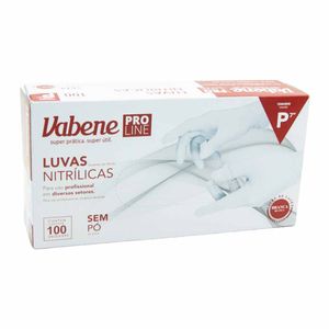 Luva Nitrílica sem Pó P Branco 3083 Vabene - 100UN