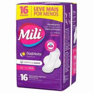 Absorvente com Aba Dia & Noite Suave 1053 Mili - 16UN