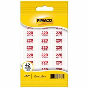 Etiqueta Adesiva de Sinalização 220V Vermelho 0863 Pimaco - 2FL