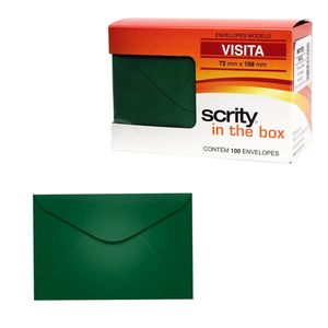 Envelope Visita 72x108mm 80g Verde Escuro 0287 Scrity - 100UN
