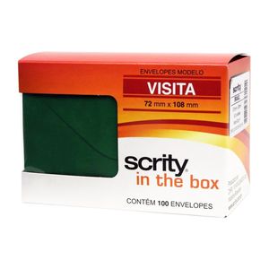 Envelope Visita 72x108mm 80g Verde Escuro 0287 Scrity - 100UN