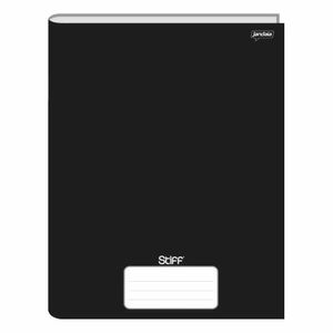 Caderno Capa Dura Universitário 96 folhas Lisa Stiff Preto 3773 Jandaia - 5UN