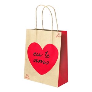 Sacola Papel 17,5x21cm com Alça Eu Te Amo 5126 Lc embalag. - 10UN