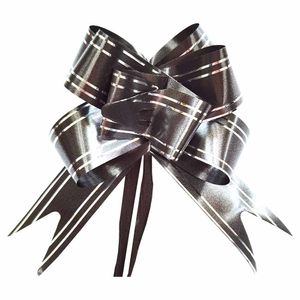 Laço Pronto 28mmx47cm Preto Filete Prata 5200 Make+ - 10UN