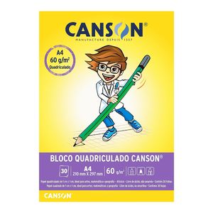 Bloco Escolar infantil A4 Quadriculado 63g M2 7095 Canson - 30FL