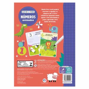 Livro Infantil 365 Escreva Apague Números Animados 5057 Ciranda cultural - UN