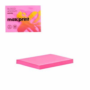 Bloco Adesivo 76x102 Rosa Neon 100 folhas 3416 Maxprint - UN