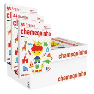 Caixa Papel Chamequinho A4 75g/m² Branco - 50 Pacotes