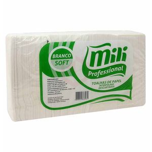 Papel Toalha Interfoliado Soft Branco 20x23cm 0113 Mili - 1000FLS
