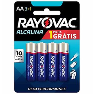 Pilha AA Alcalina Leve 4 Pague 3 208013 Rayovac - 4UN