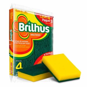 Esponja Multiuso Dupla Face L4P3 Brilhus - 4UN