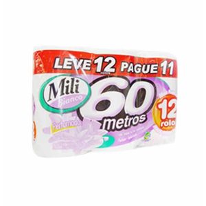 Papel Higiênico Bianco 60m 1577 Mili - 12RL