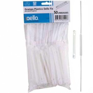 Grampo Trilho Plástico Estendido Branco 0299 Dello - 50UN