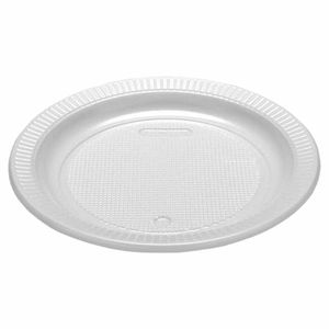 Prato Plástico Descartável 15cm Raso Branco 0305 Totalplast - 10UN