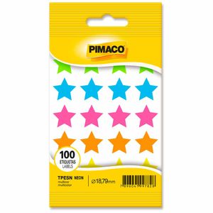 Etiqueta Adesiva Estrela Neon com 100 unidades 0850 Pimaco - 5FL