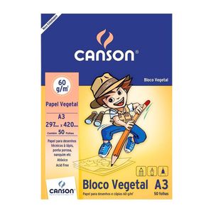 Bloco Vegetal Escolar A3 60g M2 7080 Canson - 50FL