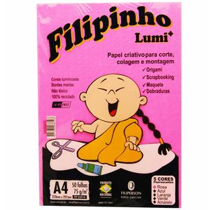 Papel A4 Filipinho Lumi+ 85GM2 5 Cores 3819 Filipaper - 50FL