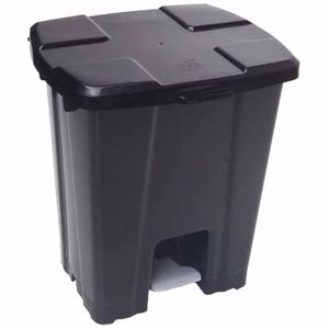 Lixeira Plástica 30 Litros com Pedal Quadrada Preto P30P Jsn - UN