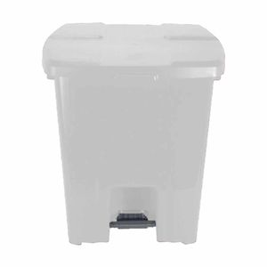 Lixeira Plástica 30 Litros com Pedal Quadrada Branca P30BR Jsn - UN