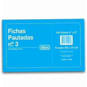 Ficha Pautada 5x8 n.3 124x202 150282 Tilibra - 100UN