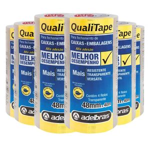 Kit Fita Empacotamento 48mm x 40m Transparente (PP) Adelbras - 32 Rolos