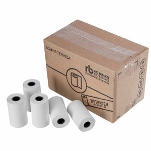 Bobina Térmica 80mm x 40m Branca 48g 0118 Rio branco - 30UN