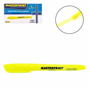 Caneta Marca Texto Amarelo MP612 Masterprint - 12UN