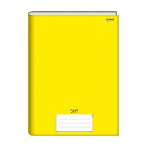 Caderno Capa Dura Universitário 96 Folhas Lisa Stiff Amarelo 6111 Jandaia - 5UN