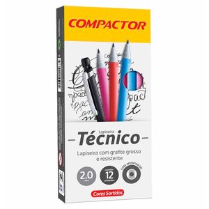 Lapiseira 2.0mm Técnico Cores Sortidas 3999 Compactor - 12UN