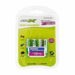 Pilha AAA Recarregável 1000MHA FX.AAA10LB4 Flex - 4UN