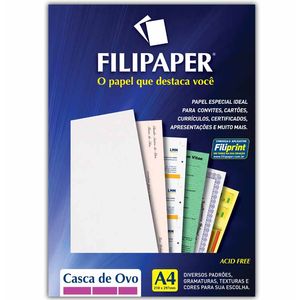 Papel Casca Ovo A4 Branco 180g/m² 2944 Filipaper - 50FL