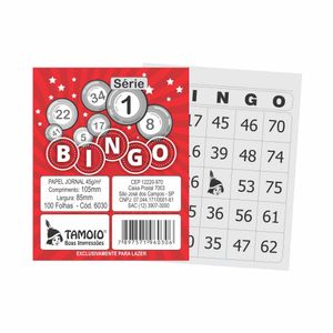 Bloco de Bingo 8,5x10,5 Jornal 100 Folhas 6030 Tamoio - C/15BL