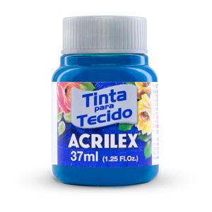 Tinta para Tecido Fosca 37ml Azul Turquesa 501 Acrilex - 12UN