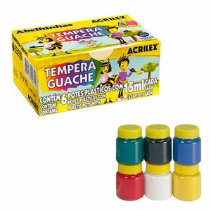 Tinta Guache 15ml 6 Cores 0202 Acrilex - 6UN