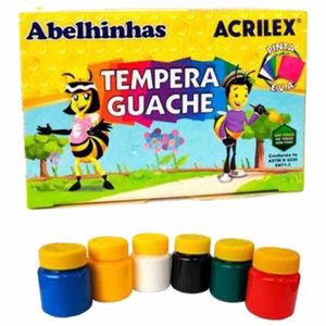Tinta Guache 15ml 6 Cores 0202 Acrilex - 6UN